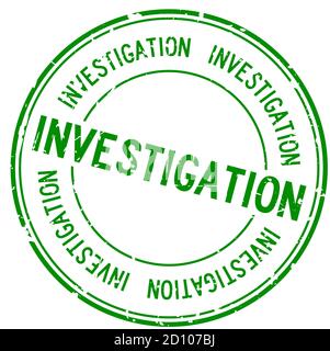 Grunge vert mot d'investigation rond joint caoutchouc tampon sur blanc arrière-plan Illustration de Vecteur