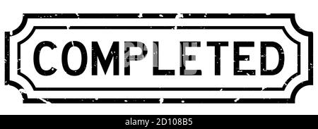 Grafez le tampon en caoutchouc carré de mot complété en noir sur le blanc arrière-plan Illustration de Vecteur