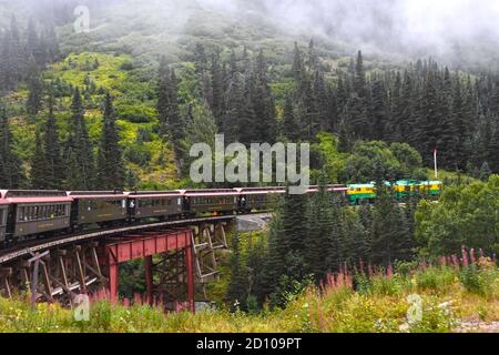 Train - White Pass, Yukon Banque D'Images
