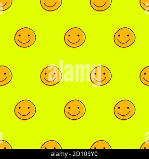 Visages amusants avec un motif sourires sans couture Illustration de Vecteur