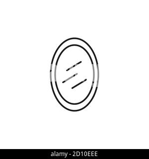 icône miroir de l'icône de meuble pour le concept mobile et les applications web. L'icône de miroir à lignes fines peut être utilisée pour le Web et les mobiles. Icône Premium sur blanc Illustration de Vecteur