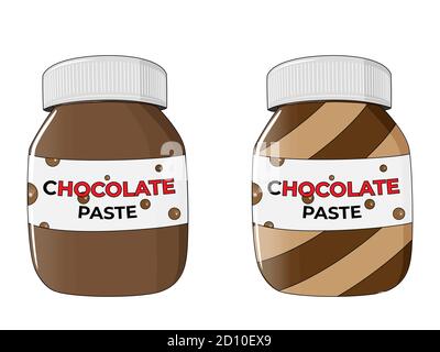 Ensemble de pâte de chocolat isolé sur fond blanc illustration vectorielle. Illustration de Vecteur