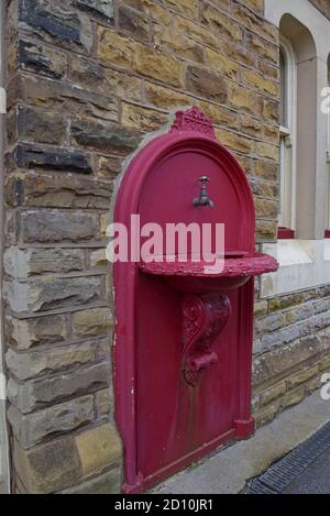 Une fontaine à boire très ornée à la gare de Garsdale, sur le site Et Carlisle Railway Banque D'Images