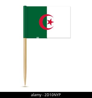 Drapeau de l'Algérie cure-dent sur fond blanc Illustration de Vecteur