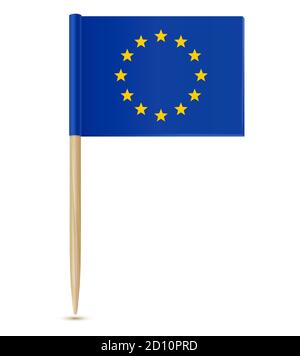 Drapeau officiel de l'Union européenne cure-dent Illustration de Vecteur