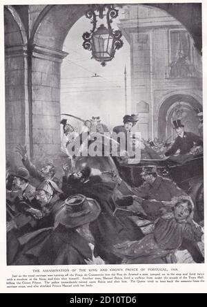 Assassinat du roi et prince héritier du Portugal 1908 Banque D'Images