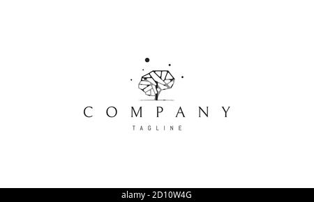 Logo vectoriel sur lequel une image abstraite du cerveau sous la forme d'un arbre. Illustration de Vecteur