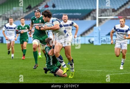 Twickenham, Royaume-Uni. 04e octobre 2020. Piers O'Conor de Bristol porte le ballon lors du match de rugby Gallagher Premiership entre London Irish et Bristol Rugby à Twickenham Stoop, Twickenham, Angleterre, le 4 octobre 2020. Photo de Phil Hutchinson. Utilisation éditoriale uniquement, licence requise pour une utilisation commerciale. Aucune utilisation dans les Paris, les jeux ou les publications d'un seul club/ligue/joueur. Crédit : UK Sports pics Ltd/Alay Live News Banque D'Images