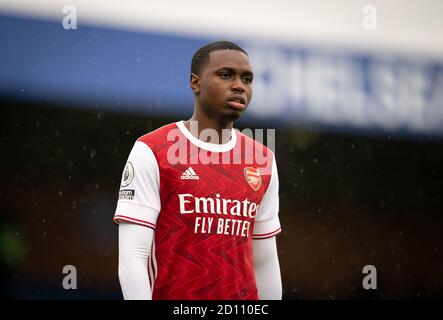 Kingston, Royaume-Uni. 04e octobre 2020. Jonathan Dinzeyi d'Arsenal pendant le match de la Premier League 2 a joué derrière des portes fermées entre Chelsea U23 et Arsenal U23 au stade Kingsmeadow, à Kingston, en Angleterre. Joué sans partisans en mesure d'assister à la réunion en raison des règles gouvernementales actuelles pendant la pandémie COVID-19, le 4 octobre 2020. Photo d'Andy Rowland. Crédit : Prime Media Images/Alamy Live News Banque D'Images