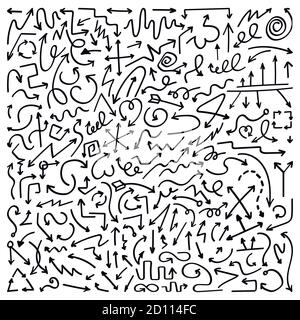 Flèches tracées isolées sur la tablette. Illustration vectorielle sur fond blanc Illustration de Vecteur