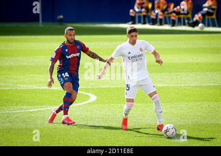 Federico, Fede Valverde du Real Madrid et Ruben Vezo de Levante UD pendant le championnat d'Espagne la Liga, le moch de football entre Levante et Real Mad Banque D'Images