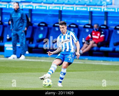 Ximo Navarro de Deportivo Alaves pendant le championnat d'Espagne la Match de football de la Ligue entre Deportivo Alaves et Athletic Club De Bilbao Banque D'Images