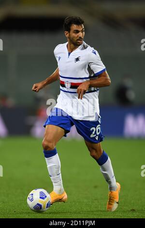 Mehdi Leris (Sampdoria) pendant le match de la série A' italienne entre Fiorentina 1-2 Sampdoria au stade Artemio Franchi le 02 octobre 2020 à Florence, Italie. Photo de Maurizio Borsari/AFLO Banque D'Images