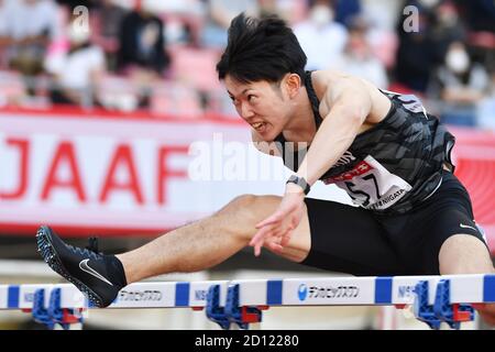 Niigata, Japon. Japon. Crédit: MATSUO. 2 octobre 2020. Shunya Takayama Athletics : le 104e Championnat national d'athlétisme du Japon la chaleur de 110 m haies pour hommes au stade Denka Big Swan à Niigata, au Japon. Japon. Credit: MATSUO .K/AFLO SPORT/Alay Live News Banque D'Images