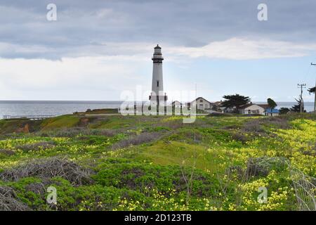 Pigeon point Lighthouse, construit en 1871 et maintenant un parc de l'État de Californie. Banque D'Images