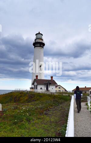 Pigeon point Lighthouse, construit en 1871 et maintenant un parc de l'État de Californie. Banque D'Images