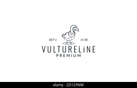 oiseau vulve ligne mignon logo dessin animé icône illustration vecteur Illustration de Vecteur