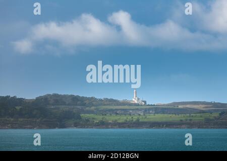 Phare de Cabo Mayor de la péninsule de Magdalena, Santander, Espagne Banque D'Images