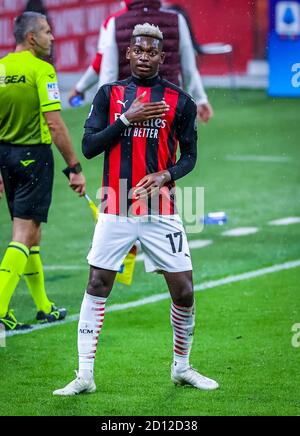 Rafael Leao de l'AC Milan célèbre le but lors de la série UN match de 2020/21 entre l'AC Milan contre Spezia Calcio au stade San Siro, Milan, Italie o Banque D'Images