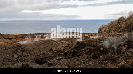 Coulée de lave , sur l'île de la Réunion, France Banque D'Images