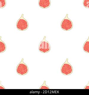 Illustration sur thème grande couleur sans couture violet fig., fruit brillant pour l'étanchéité. Motif de fruits composé d'une belle répétition sans couture fig. Simpl Illustration de Vecteur