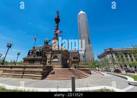 Monument des soldats et des marins à Cleveland, Ohio, États-Unis Banque D'Images