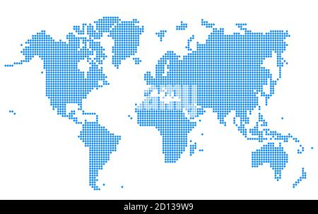 Carte Blue World en pointillés Illustration de Vecteur