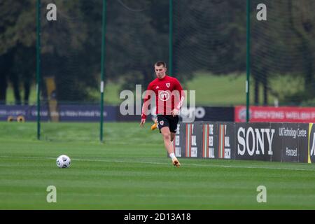 Hensol, pays de Galles, Royaume-Uni. 5 octobre 2020. Ben Woodburn au cours de l'équipe nationale de football du pays de Galles s'entraîner avant les matchs contre l'Angleterre, la République d'Irlande et la Bulgarie. Crédit : Mark Hawkins/Alay Live News Banque D'Images