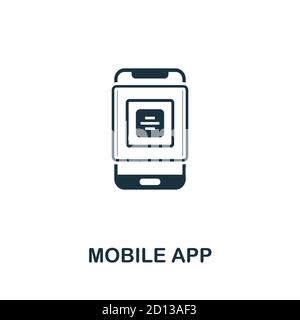 Icône de l'application mobile. Élément simple de la collection de développement d'applications. Icône d'application mobile remplie pour les modèles, les infographies et bien plus encore Illustration de Vecteur