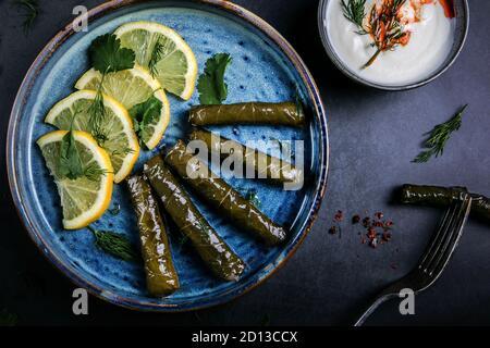 Tokat Sarma, feuilles de vigne farcies turques Banque D'Images