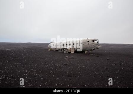 1973 US Navy C-117D Solheimasandur accident d'avion en Islande Banque D'Images