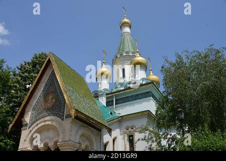 L'église russe Sweti Nikolas, Sofia, Bulgarie, Kirche Schaubek Sweti Nikolaj, Spanien Banque D'Images