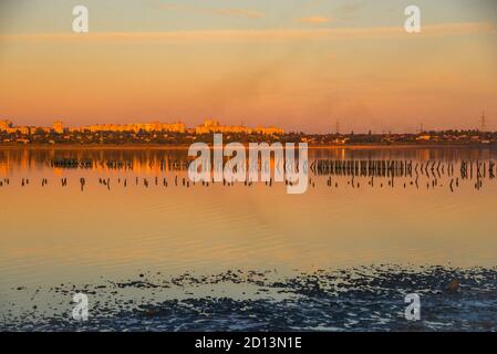 Estuaire de Kuyalnik - liman sur la côte nord-ouest de la mer Noire, situé au nord d'Odessa Banque D'Images