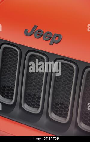 Jeep Renegade sur glace dans le nord de la Suède, février 2015 Banque D'Images