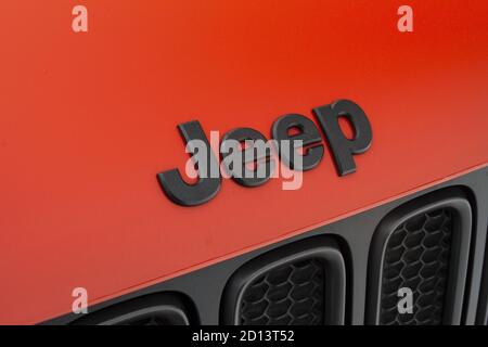 Jeep Renegade sur glace dans le nord de la Suède, février 2015 Banque D'Images