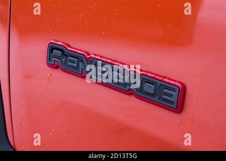 Jeep Renegade sur glace dans le nord de la Suède, février 2015 Banque D'Images