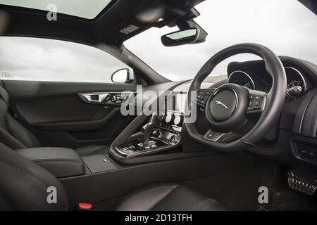 Jaguar F-Type R AWD - pays de Galles, Royaume-Uni, 2015 Banque D'Images