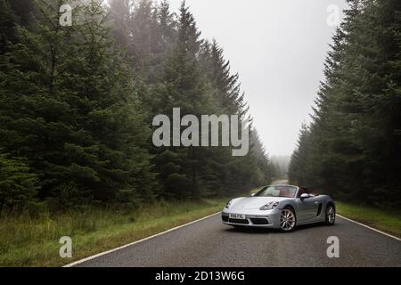 Porsche Boxster S lors de l'essai sur route de l'année. Banque D'Images