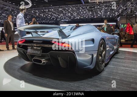 Le Koenigsegg Regera de 1 500 ch au salon de l'automobile de Genève 2015, 5 mars 2015 Banque D'Images