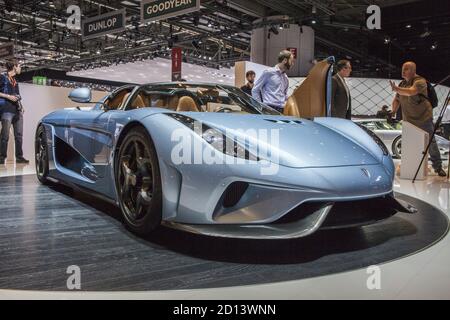 Le Koenigsegg Regera de 1 500 ch au salon de l'automobile de Genève 2015, 5 mars 2015 Banque D'Images