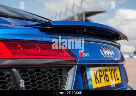 2016 Audi R8 au Rockingham Motor Speedway, Northamptonshire, 31 mars 2016 Banque D'Images