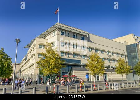 Message de l'Organisation des États-Unis d'Amérique, l'Ebert Strasse, milieu, Berlin, Allemagne, Botschaft der Vereinigten Staaten von Amerika, Mitte, Deutschland Banque D'Images