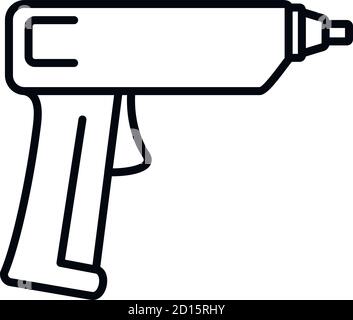 Icône de pistolet en mousse de polyuréthane. Contour de mousse polyuréthane pistolet vecteur icône pour la conception de la bande isolée sur fond blanc Illustration de Vecteur