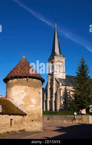 France, Côte d'Or, Commarin, village où vivait l'écrivain Henri Vincenot, Saint Thibault churh Banque D'Images