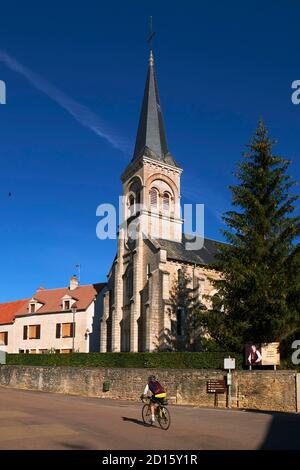 France, Côte d'Or, Commarin, village où vivait l'écrivain Henri Vincenot, Saint Thibault churh Banque D'Images