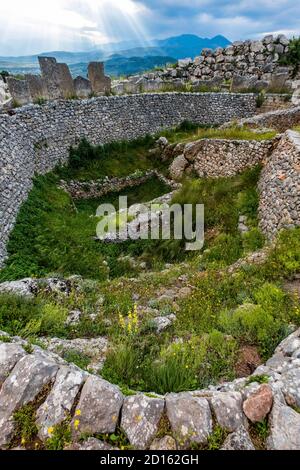 Grèce, Péloponnèse, Mycènes, site archéologique, inscrit au patrimoine mondial de l'UNESCO, cercle des tombes royales Banque D'Images