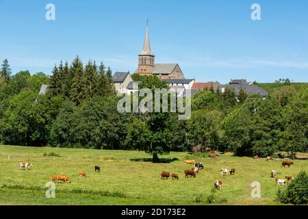 Village de Chastreix en Auvergne Parc naturel régional des volcans, département du Puy de Dome, Auvergne Rhône Alpes, France Banque D'Images
