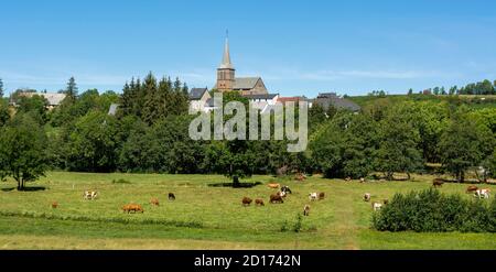 Village de Chastreix en Auvergne Parc naturel régional des volcans, département du Puy de Dome, Auvergne Rhône Alpes, France Banque D'Images