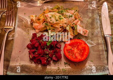 Dîner au Godswärgjistubu à Albinen, Suisse Banque D'Images