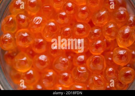 Un pot de caviar de saumon du Pacifique acheté dans un supermarché au Royaume-Uni. Dorset Angleterre GB Banque D'Images